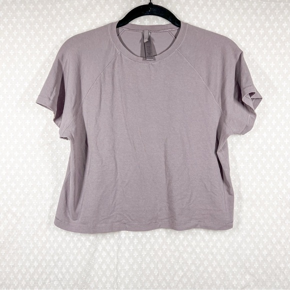 Skims Muted Purple Short Sleeve Cropped Top - Picture 2 of 5